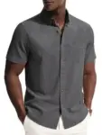 PJ PAUL JONES Men’s Linen Cotton Short Sleeve Shirt for $9.75