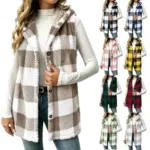 Plaid Fleece Vest Jacket with Hood for $4.99