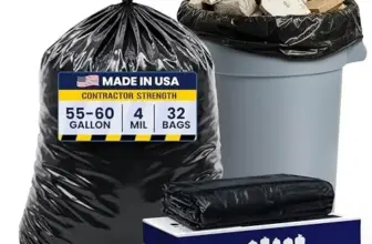Plasticplace 55 Gallon Black Contractor Bags – 32 Count for $29.93