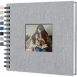 Popotop 60-Page 8″ x 8″ Linen Scrapbook Photo Album with Display Window for $2.99