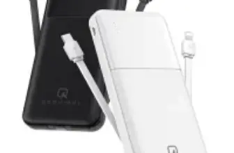 Qesvibol 10000mAh Portable Charger with Built-in Cable for $17.59
