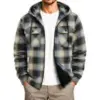 SCODI Men’s Fleece Hooded Sherpa Lined Zip-Up Plaid Hoodie for $19.99