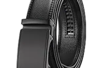 Sendefn Men’s Leather Belt with Automatic Ratchet Buckle – $4.99