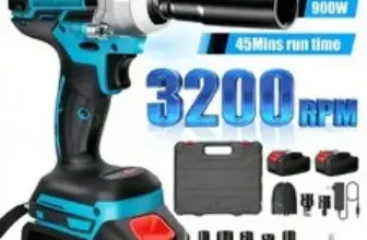Sennachine 1000Nm Cordless Impact Wrench with 2 Batteries – $52.32