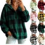 Sherpa Plaid Fleece Hoodie for $14.99