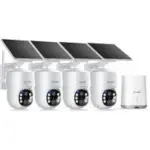 Soliom 3K 5MP Pan & Tilt Dual-Band Wireless Solar Security Camera 4-Pack for $124.50
