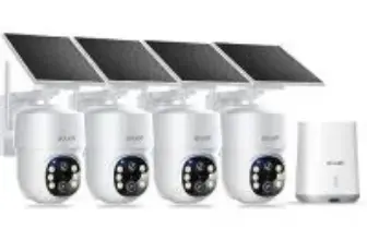 Soliom 3K 5MP Pan & Tilt Dual-Band Wireless Solar Security Camera 4-Pack for $124.50