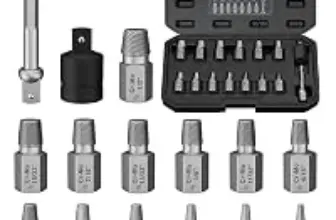 Strebito 16-Piece Cr-Mo Steel Bolt Extractor Socket Set – $19.99