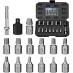 Strebito 15-Piece Cr-Mo Steel Bolt Extractor Socket Set – $11.99