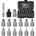 Strebito 15-Piece Cr-Mo Steel Bolt Extractor Socket Set for $9.99