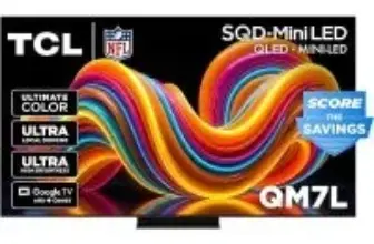 TCL QM7L Series 65″ 4K 144Hz QLED Smart Google TV with Bang & Olufsen Audio for $897.99