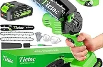Tietoc 6″ Cordless Electric Mini Chain Saw Kit with 2000mAh Battery – $15.99
