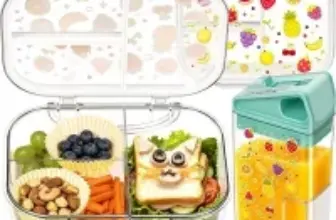 Tritan 3-Compartment Plastic Bento Box with Straw Water Bottle for $9.99