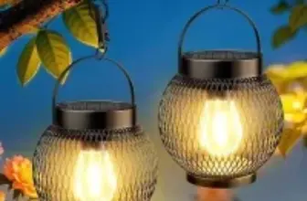 Tuyluxe 800mAh Waterproof Metal Hanging Solar Lanterns (2-Pack) for $13.99