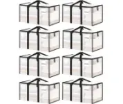 Ukeetap Extra Large Clear Clothes Storage Bins (8-Pack) with Lids for $27.99