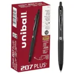Uniball 207 Plus+ Gel Pens, Black Ink, 0.7mm, 12 Count for $11.38
