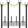 WeValor 10′ Adjustable 5-Prong Base String Light Poles (4-Pack) for $16.61