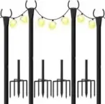 WeValor 10′ Adjustable 5-Prong Base String Light Poles (4-Pack) for $16.61