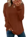 WIHOLL Women’s Grey Crewneck Long Sleeve Sweatshirt for $8.99
