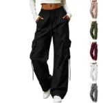 High Elastic Drawstring Cargo Pants for Women – Now $11.99