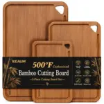 Xeaum 3-Piece Bamboo Cutting Board Set for $10.38