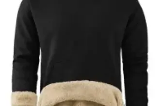Zity Men’s Flee Sherpa Lined Crewneck Pullover Sweatshirt for $19.45