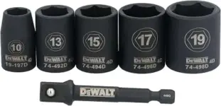 Dewalt 3/8″ Drive Impact Socket Set (6-Piece) for $13.78
