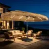 Ainfox 15′ Large Thatched Tiki Patio Umbrella with Lights for $112.09