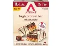 Atkins Brownie Delight High Protein Bar 4-Pack for $3.15