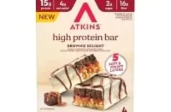 Atkins Brownie Delight High Protein Bar 4-Pack for $3.15