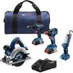 Bosch 18V 4-Tool Combo Kit – Hammer Drill, Impact Driver & More for $249.00