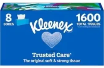 Kleenex Trusted Care Facial Tissues 8-Flat Boxes (200 Tissues) for $11.37