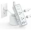 Ntonpower 10″ Flat Plug Power Strip with 3 USB Ports and 6 Outlets for $13.79