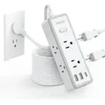 Ntonpower 10″ Flat Plug Power Strip with 3 USB Ports and 6 Outlets for $13.79