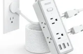 Ntonpower 10″ Flat Plug Power Strip with 3 USB Ports and 6 Outlets for $13.79