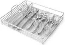 Pfaltzgraff Mirage Frost 42-Piece Stainless Steel Flatware Set with Caddy for $27.99