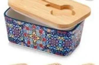 Vancasso 6.5″ Polished Ceramic Butter Dish with Lid for $13.49