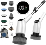 Amazon US – 52% OFF – 10-in-1 Electric Spin Scrubber with Extendable Handle – Cordless Shower & Bathroom Cleaning Brush, 2 Speeds, Waterproof Heads, LED Display – $28.79