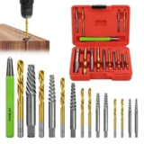 15-Piece Screw Extractor Set with Reverse Drill Bit – $15.18