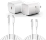 2-Pack 20W PD Charging Adapters with 6FT USB-C to C Cable for $3.99