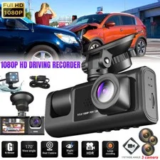 3-Lens Security Dash Cam for Front, Rear, and Interior – $30.99