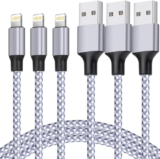 3-Pack 6ft Nylon Braided USB Lightning Charging Cables for $2.95