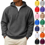 Big and Tall Men’s Fleece 1/4 Zip Hoodie for $10.99