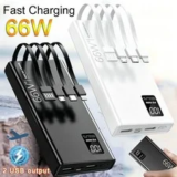 40000mAh Portable Charger Power Bank with 4 Cables, 6 Ports – $27.49