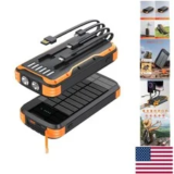 40000mAh Solar Charger with Dual Flashlights for $54.40 – Ideal for Camping