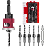 Jiyem M2 HSS 1/4″ Hex Adjustable Countersink Drill Bit Set (7-Pieces) for $13.19