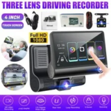 4″ Touchscreen 1080P HD Dual Lens Car Dash Cam for $30.99