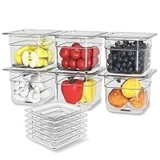 6-Pack Hnedsen Plastic Food Pans with Lids – 1/6 Size, 4 Inch for $22.99