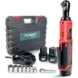 Aoben 3/8″ 12V Power Cordless Ratchet Wrench Tool Kit for $37.99