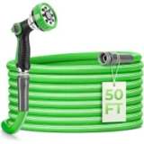 Delxo 50′ x 5/8″ Kink-Resistant Garden Hose with 8-Pattern Nozzle for $22.99